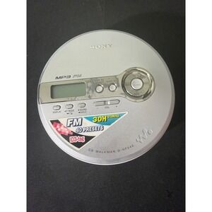 Sony CD Walkman‎ D-NF340 MP3 FM Radio Silver Tested Working G-Protection